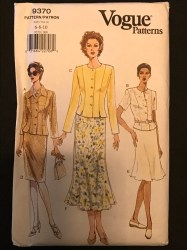 9370 VOGUE EASY BUTTON LINED SHORT-LONG SLEEVE TOP, BIAS FLARE SKIRT LENGTHS PATTERN 6-10